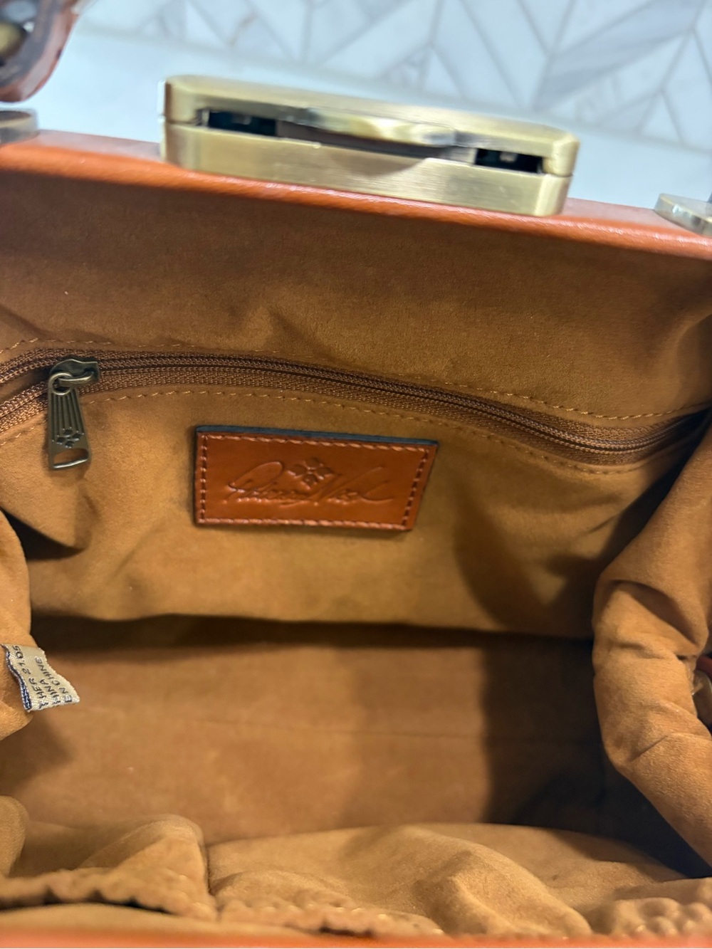 Patricia Nash Birds of Paradise Orange Top-Handle Bag Optional Shoulder Strap - Picture 7 of 8